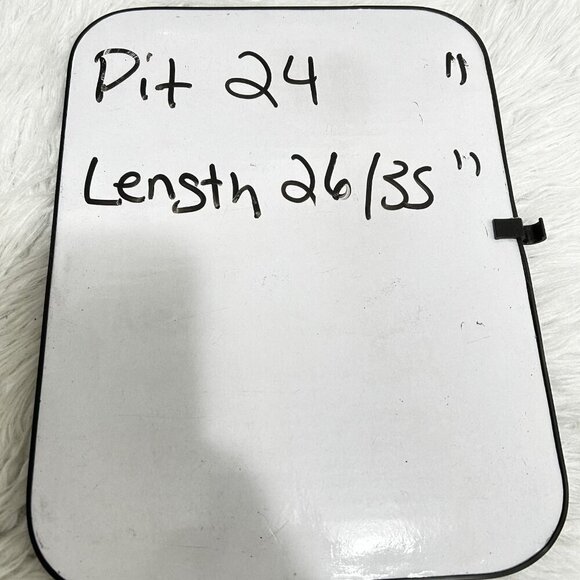 French Blue Sleeveless Tunic Top Chevron Striped Pleated Back Brown Beige Sz 1X - Picture 11 of 12